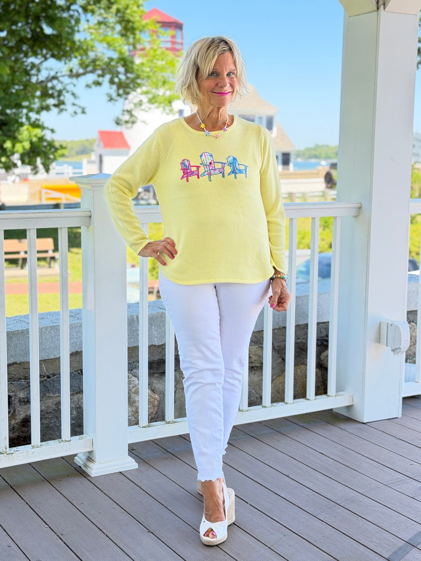 BEACH CLUB YELLOW ADIRONDACK SWEATER