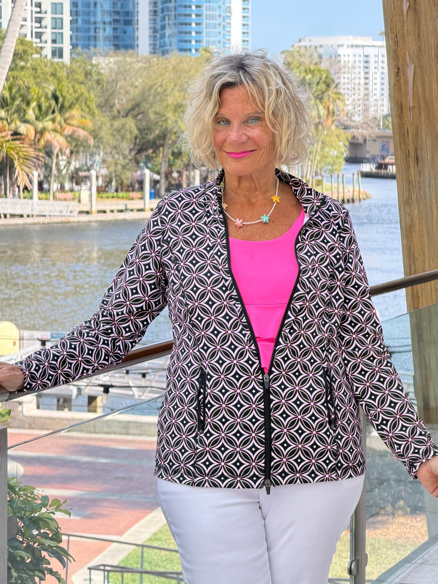 Lulu B Harbor Diamond Full Zipper Jacket