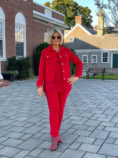 LULU-B RED VELOUR PANTS