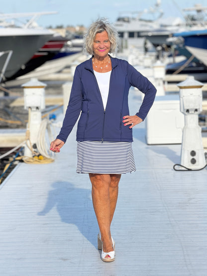 DOCKSIDE NAVY STRIPED SKORT