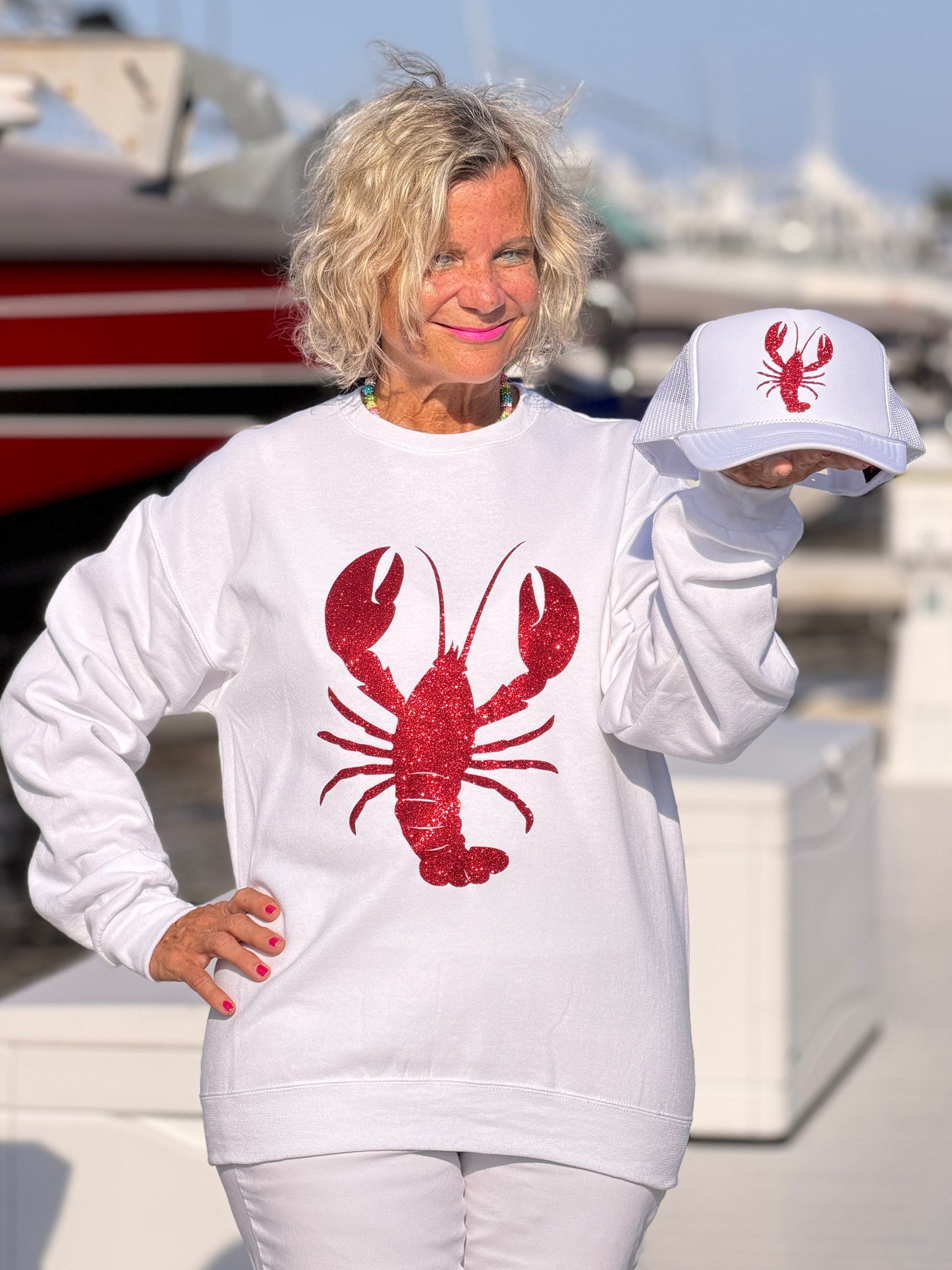 Glitter Red lobster  Sweatshirt