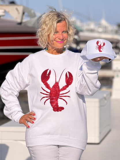 Glitter Red lobster  Sweatshirt