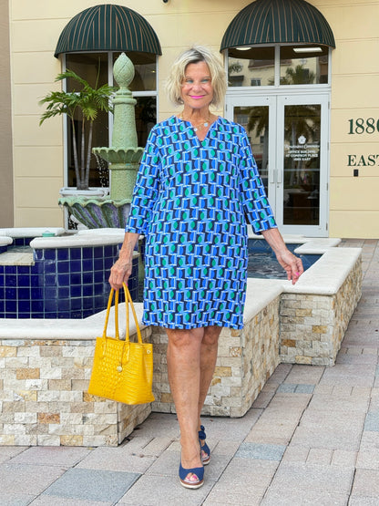 LULU-B Seaport Geo Notch Sleeve Dress