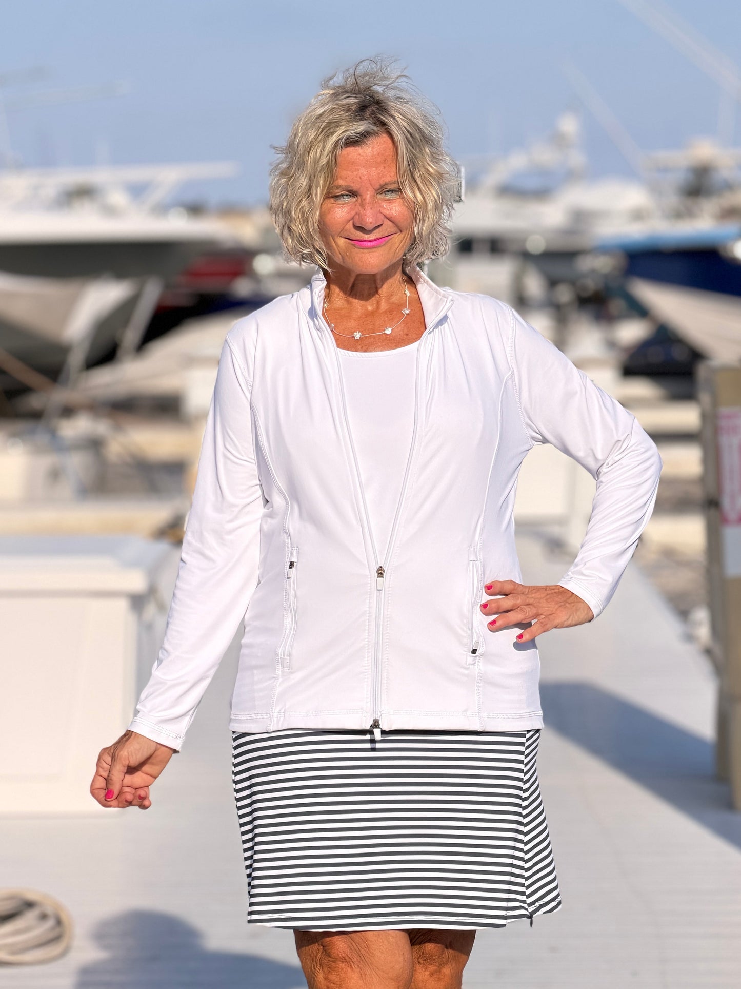 DOCKSIDE NAVY STRIPED SKORT