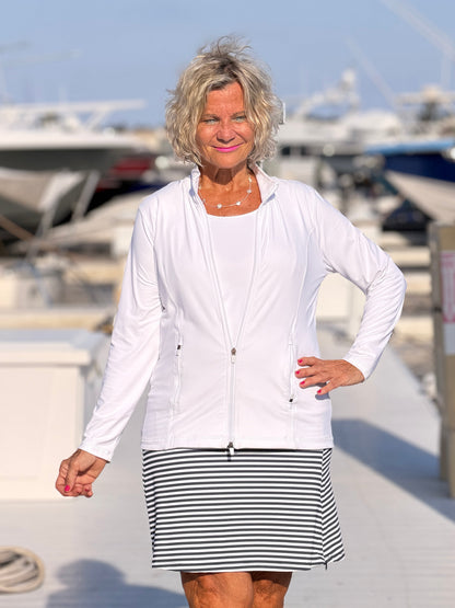 DOCKSIDE NAVY STRIPED SKORT