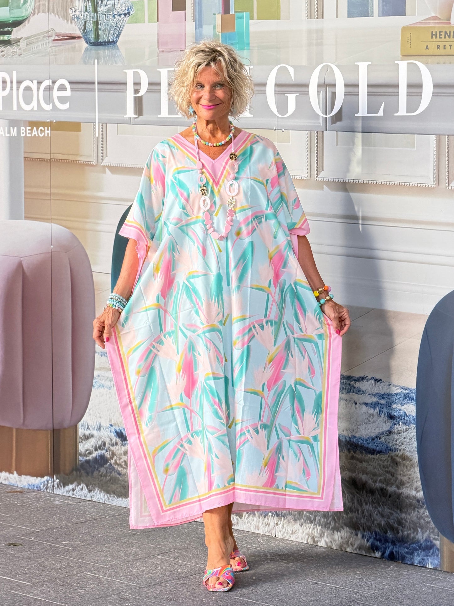 Birds Of Paradise Caftan Beach DRESS