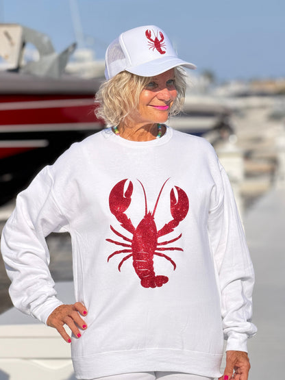 Glitter Red lobster  Sweatshirt