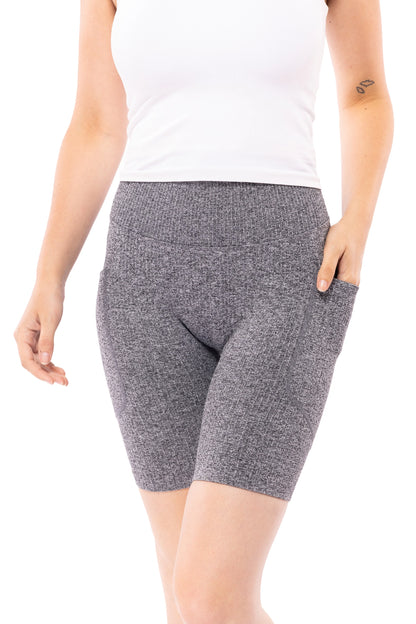 Feel Free Women's Sporty Ribbed Biker Shorts