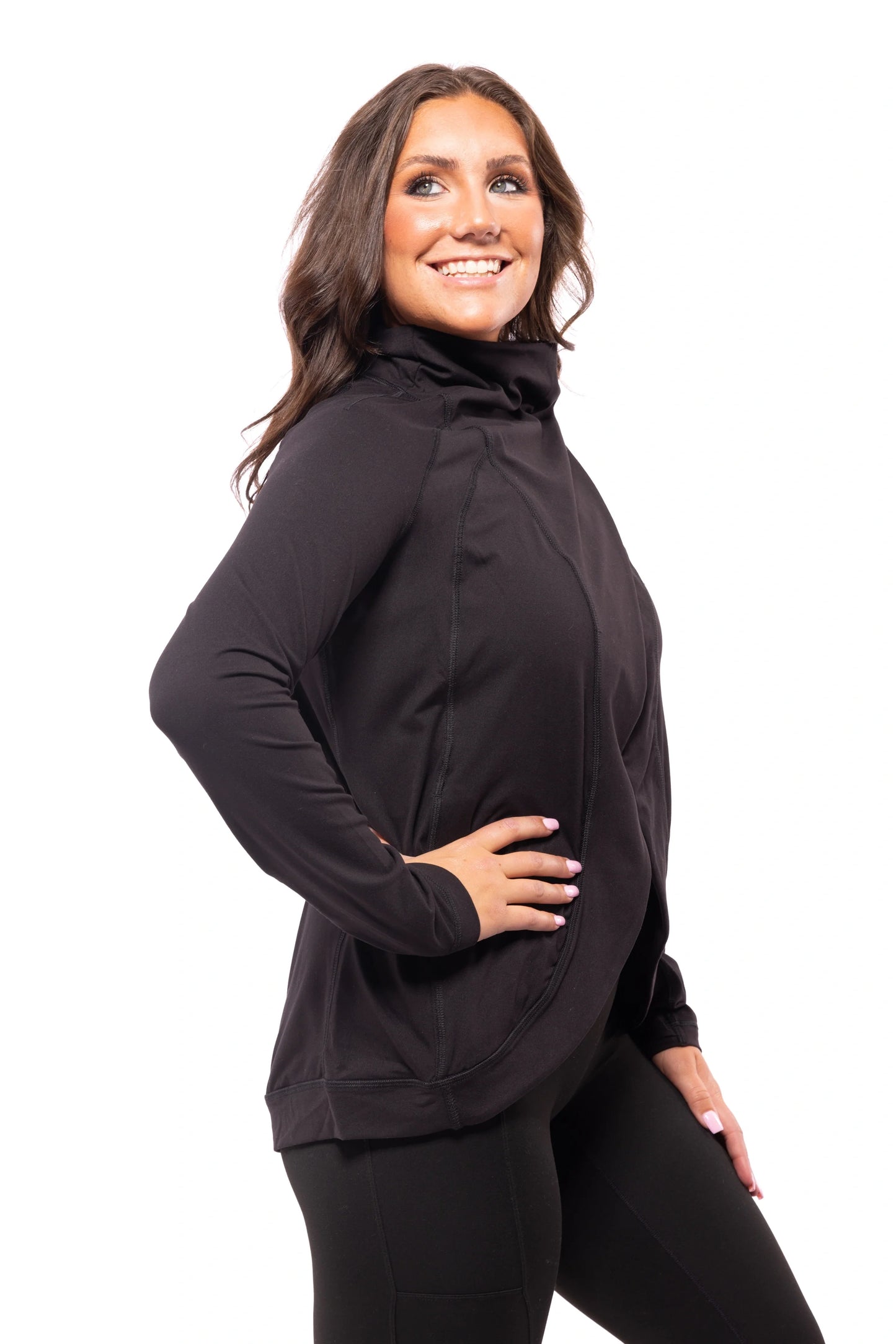 Passion Over Perfection Women's Cowl Neck Asymmetric Jacket