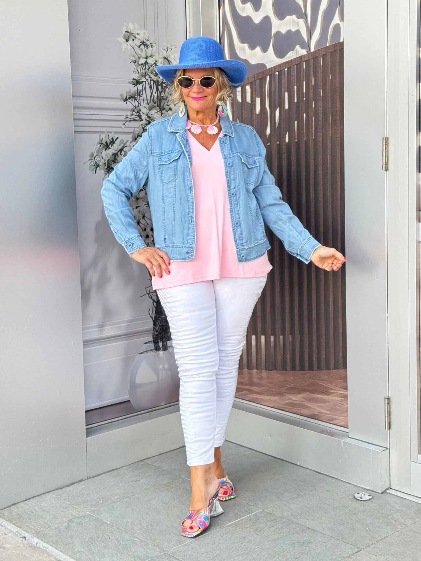 LULU-B CLEAR CHAMBRAY BLUE LINEN JACKET
