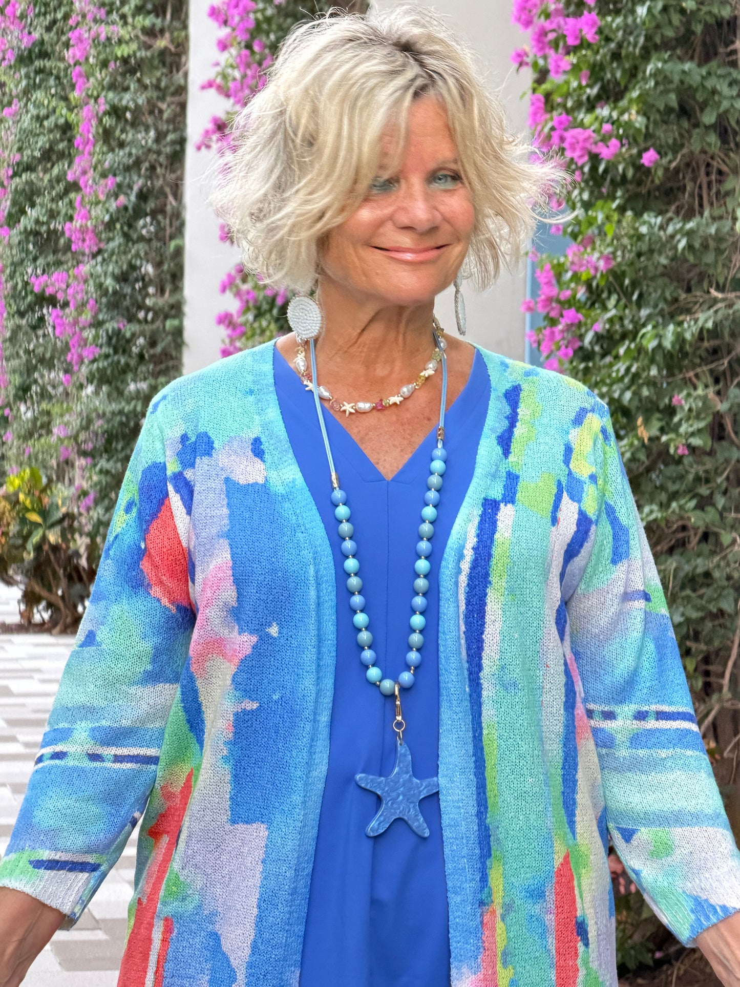 ETHYL OCEAN SPLASH CARDIGAN