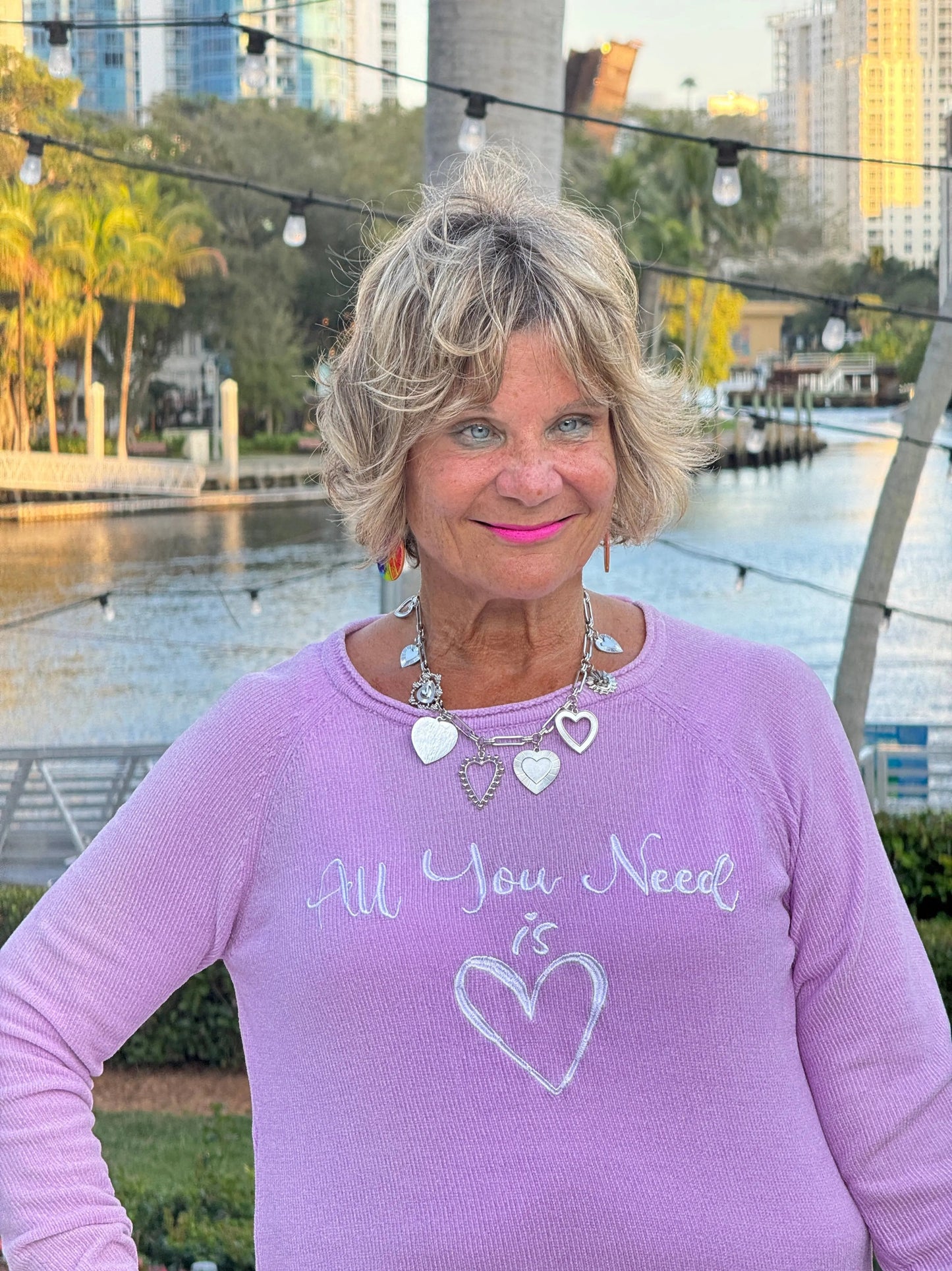 LULU-B LILAC ALL YOU NEED CREW NECK SWEATER