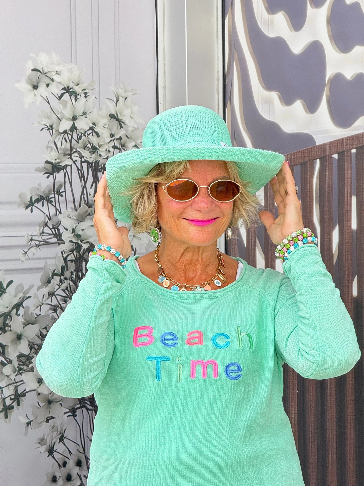 LULU-B MINT BEACH TIME SWEATER