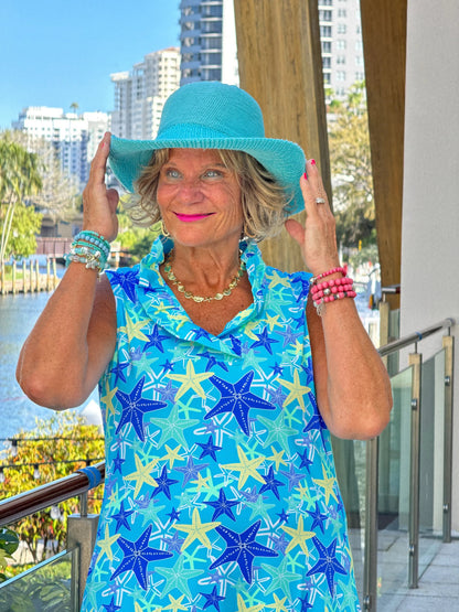 LULU B STARFISH SPLASH RUFFLE DRESS
