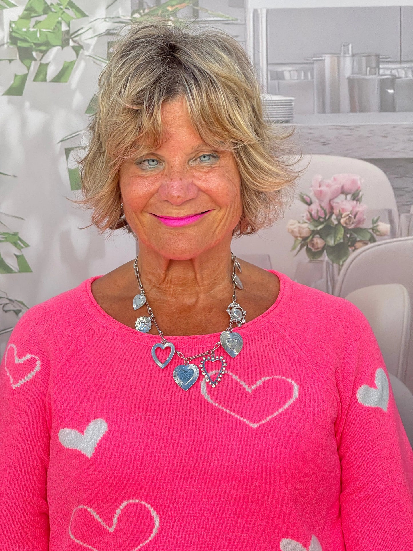 HOT PINK HEART SWEATER
