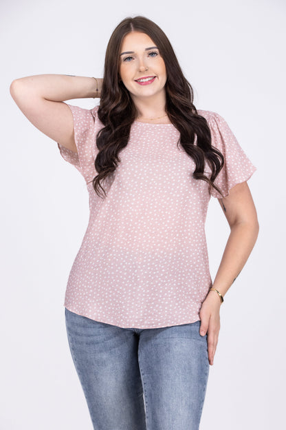 People Fall In Love Everyday Ruffle Short Sleeve Top