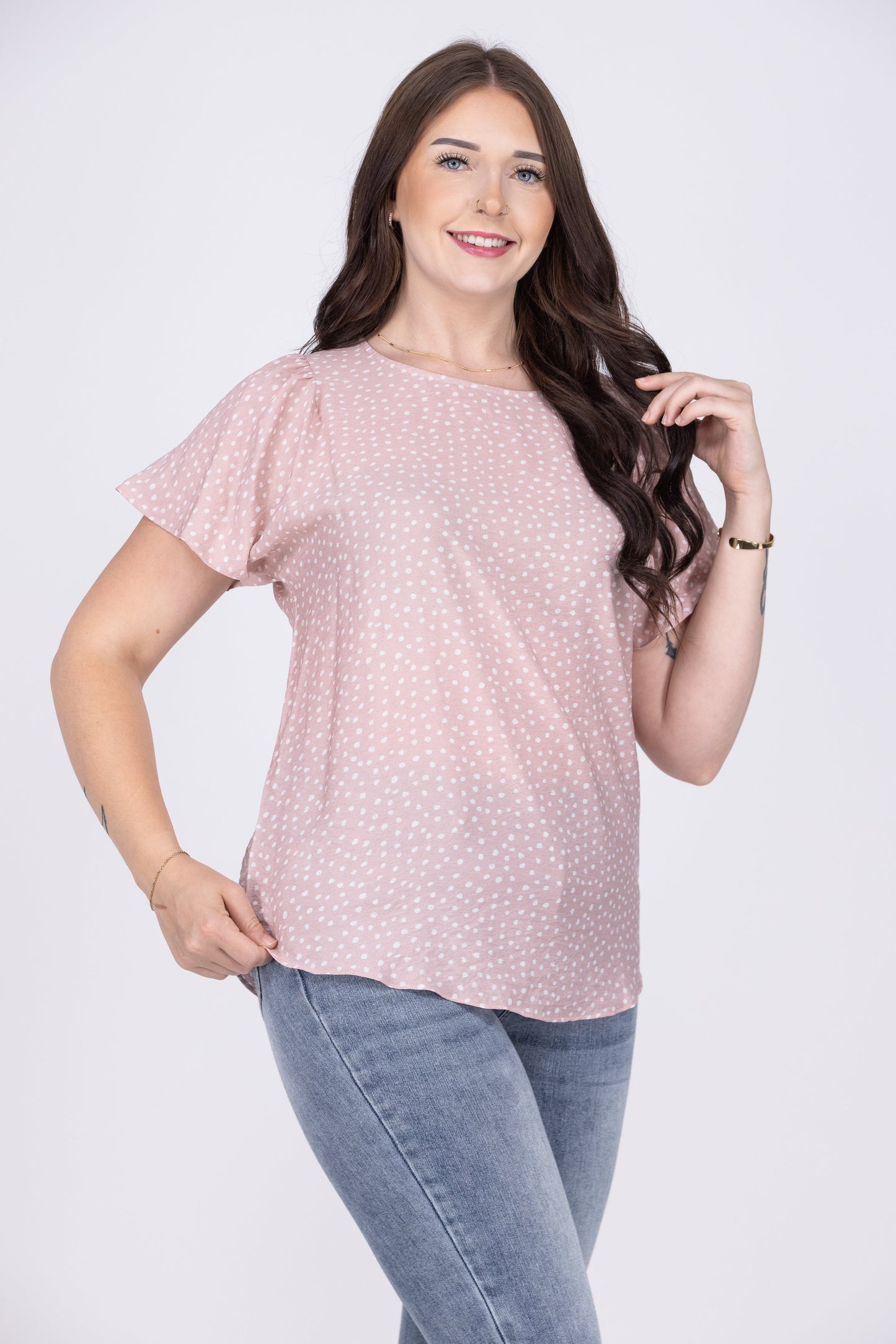 People Fall In Love Everyday Ruffle Short Sleeve Top