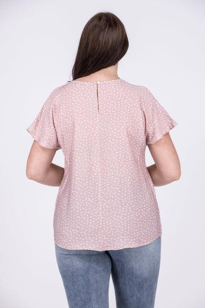 People Fall In Love Everyday Ruffle Short Sleeve Top