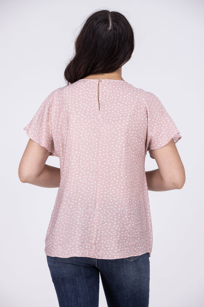 People Fall In Love Everyday Ruffle Short Sleeve Top