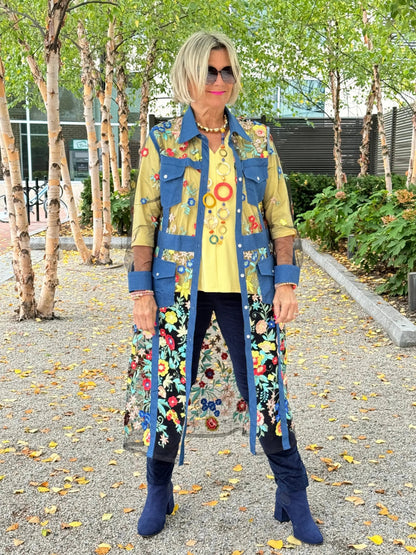 AFTERNOON AT THE GARDEN LACE NAVY DUSTER
