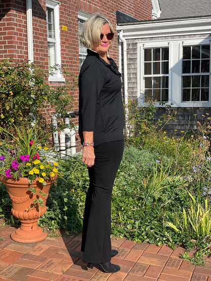 LULU-B BLACK RUFFLE TOP