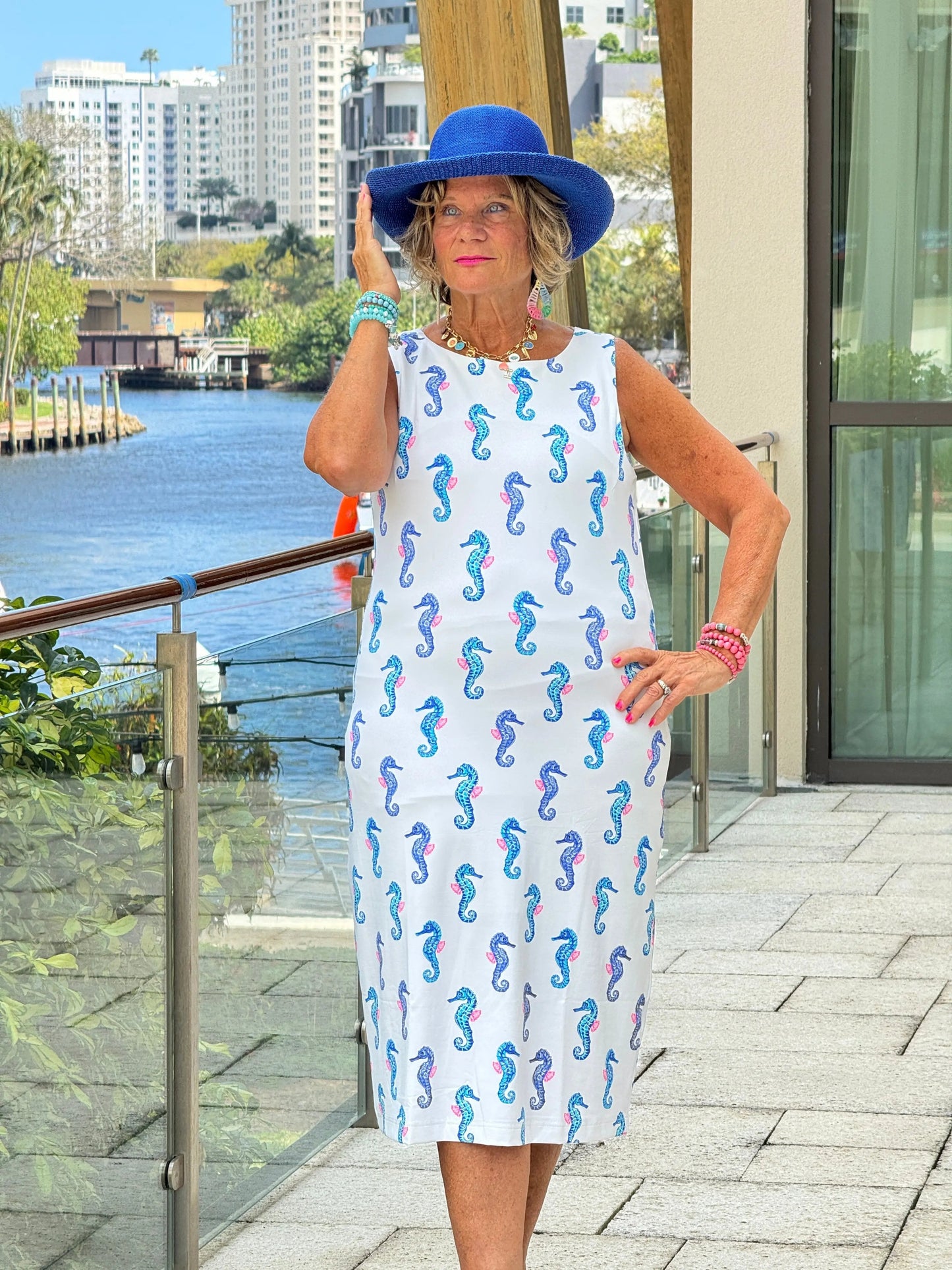 LULU B SHORELINE CHARM MIDI SHIFT MAXI DRESS