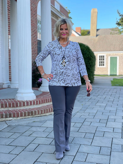 ELEGANT EXPRESSIONS V NECK TOP