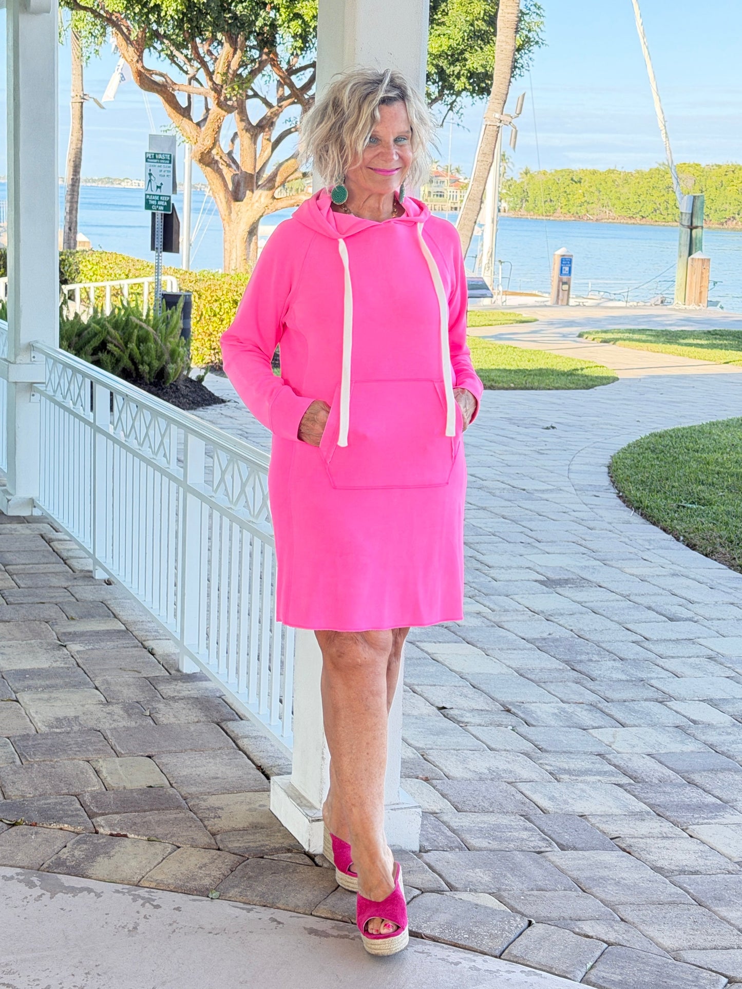 Lulu b  kangaroo Hot Pink Scuba Dress