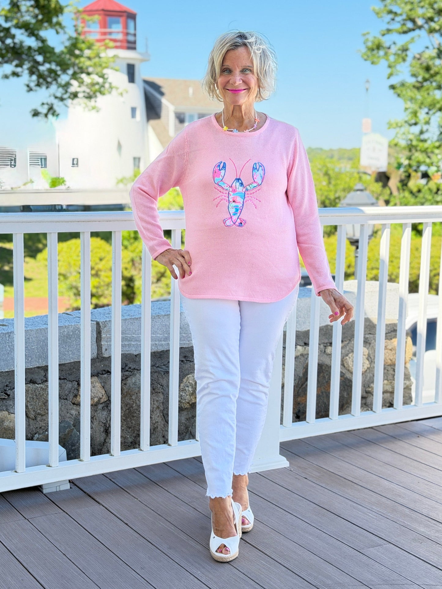 BEACH CLUB PINK LOBSTER SWEATER