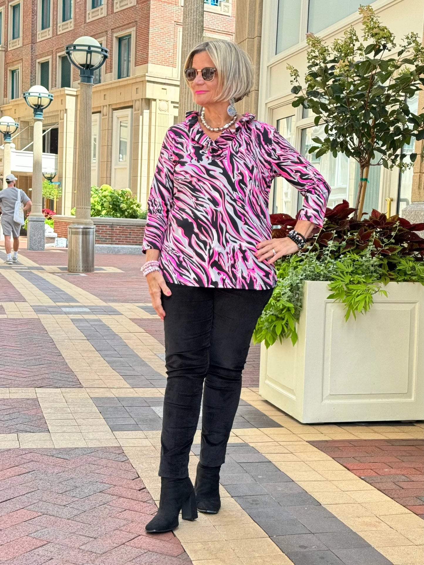 LULU-B PINK SIZZLE RUFFLE TOP