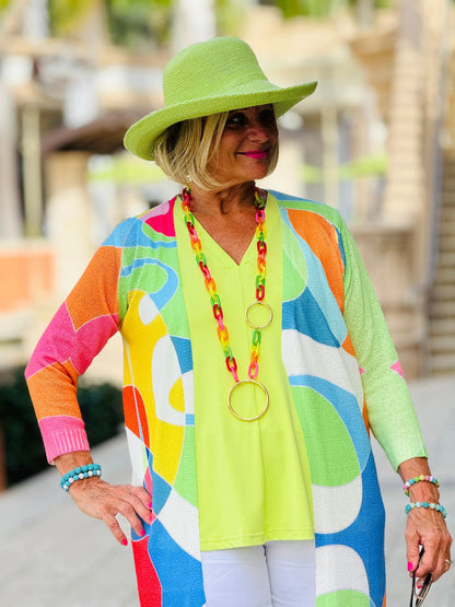 LULU-B LIME TAILORED V TANK