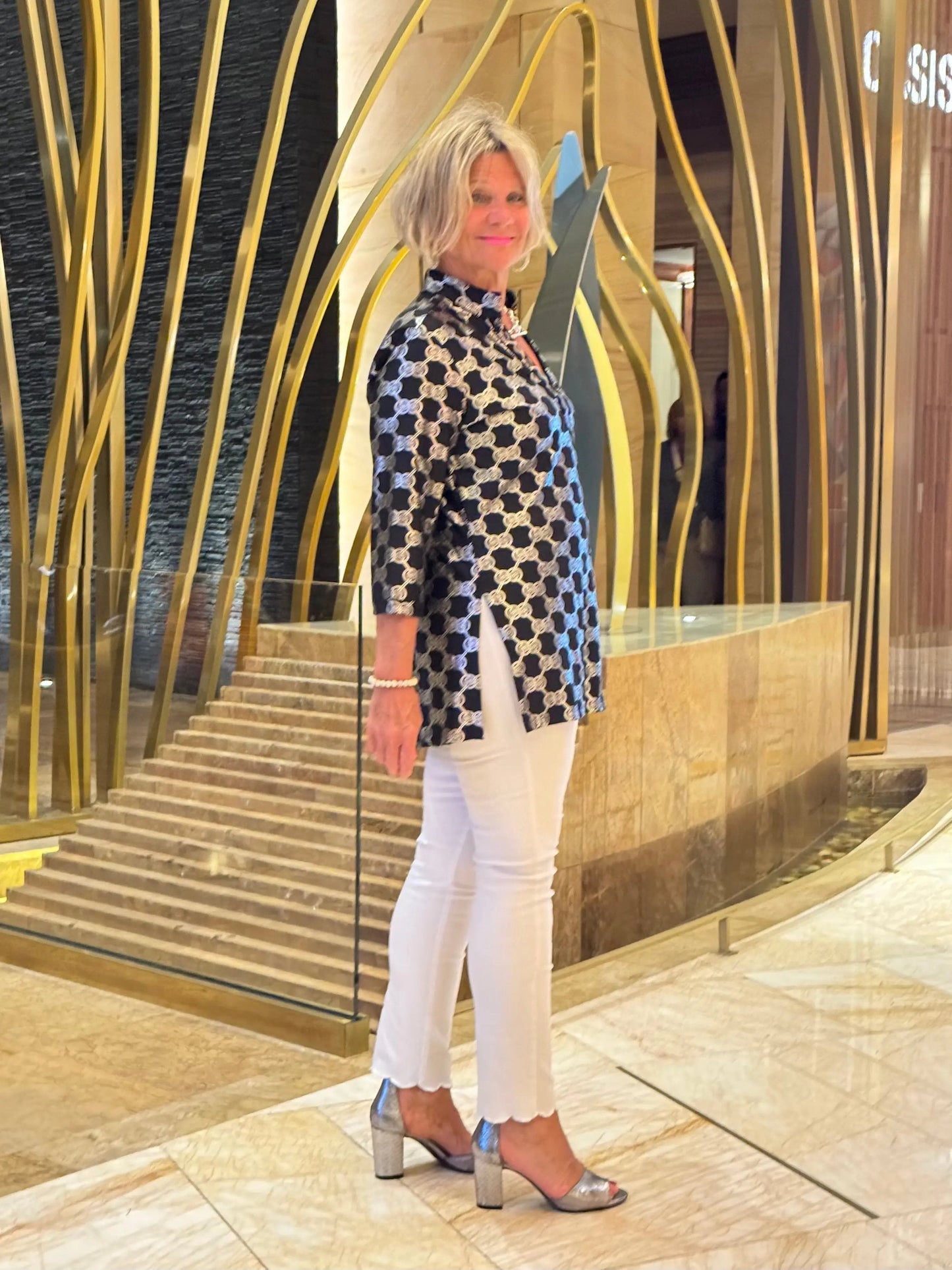 LULU-B BLACK AND SILVER TUNIC
