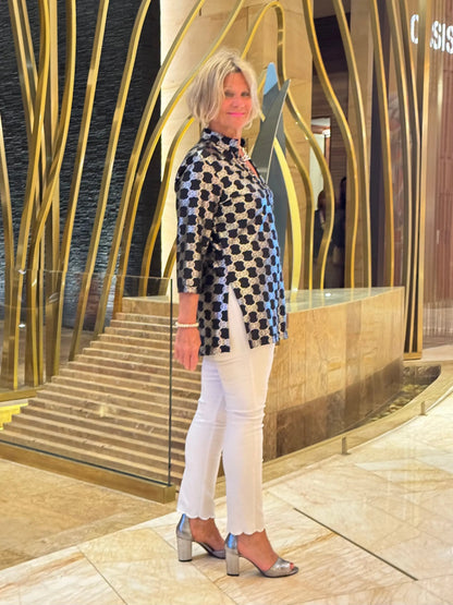 LULU-B BLACK AND SILVER TUNIC