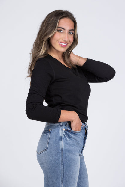 She's The Best Women's V-Neckline Long Sleeve Top