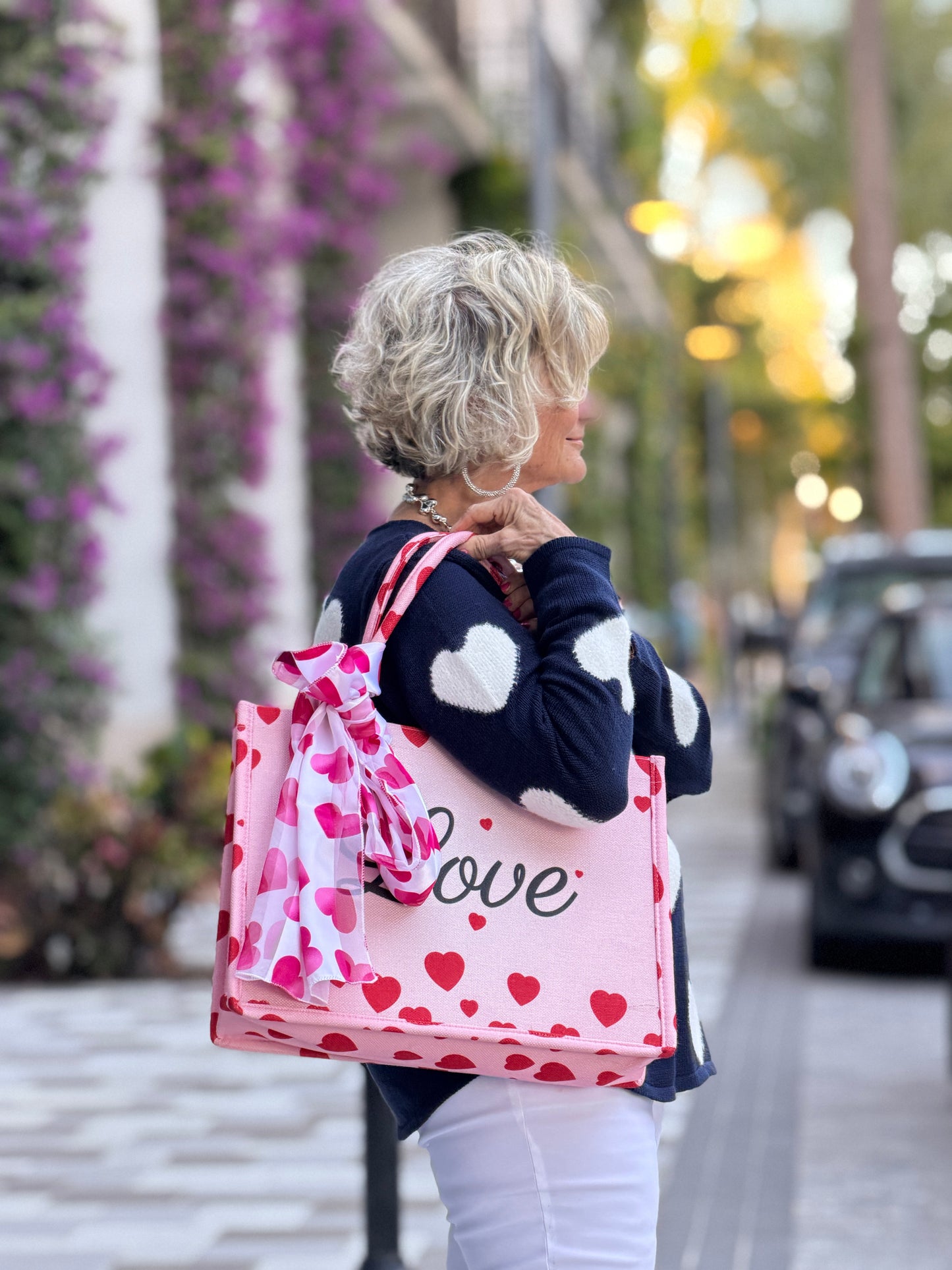 LULU-B NAVY FUZZY HEART SWEATER