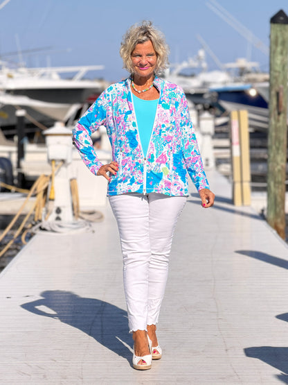 LULU-B PALM BEACH SPLASH FULL ZIPPER