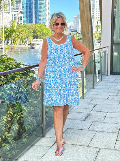 LULU B COASTAL BLOOM CHA CHA DRESS