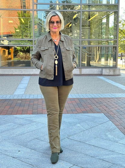 LULU-B NEW OLIVE LINEN JACKET