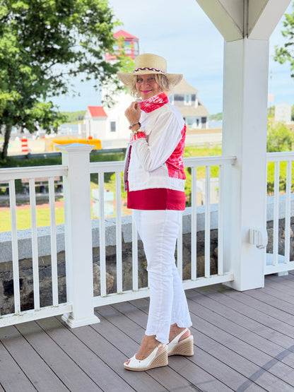 HARBOR LIGHTS RED LINEN JACKET