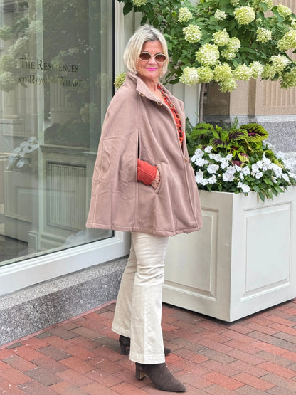 CAMEL Womens Cape Poncho Coat