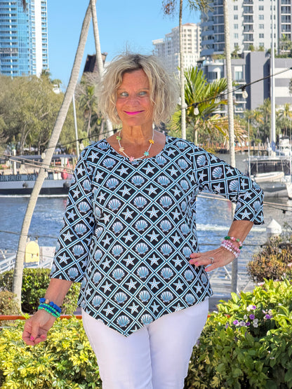 LULU B OCEAN TREASURES ASYMMETRIC TOP