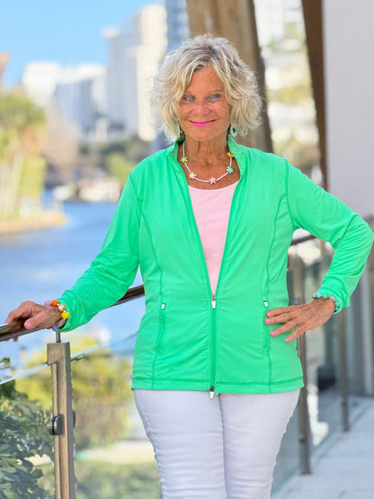 COASTAL GREEN FULL ZIPPER JACKET