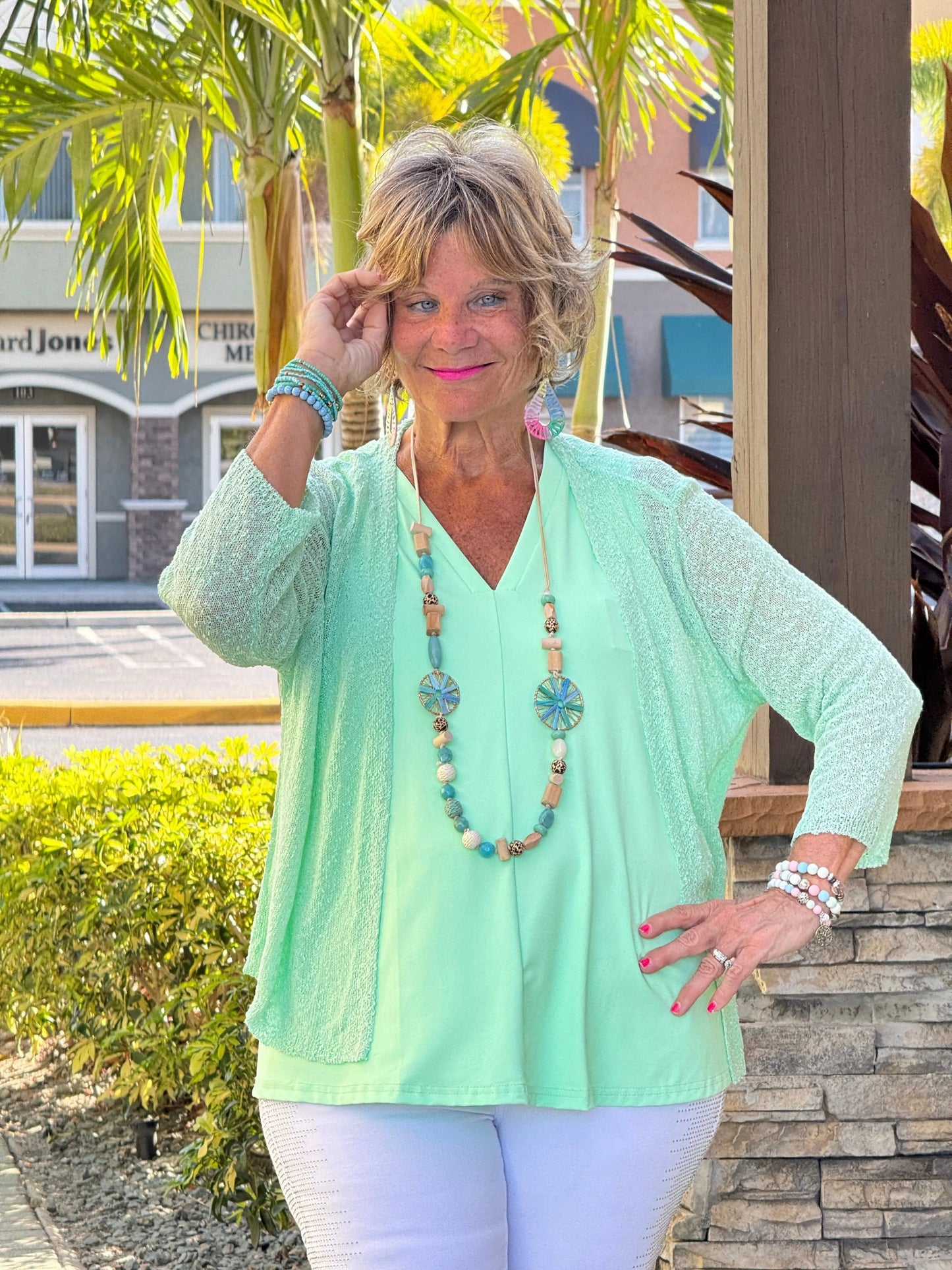 LULU-B HUNTER CLEAR LIME MESH WRAP