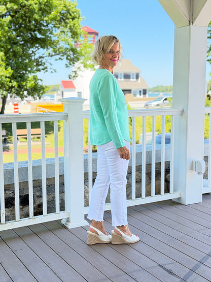 BEACH CLUB  SEAFOAM SAILBOAT SWEATER