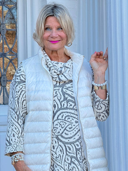 HOLIDAY IVORY JACQUARD TOP