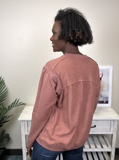 Feeling Breezy Women's Ribbed Long Sleeve Top