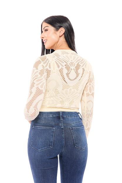 Women's Fishnet Layering Long Sleeve Top
