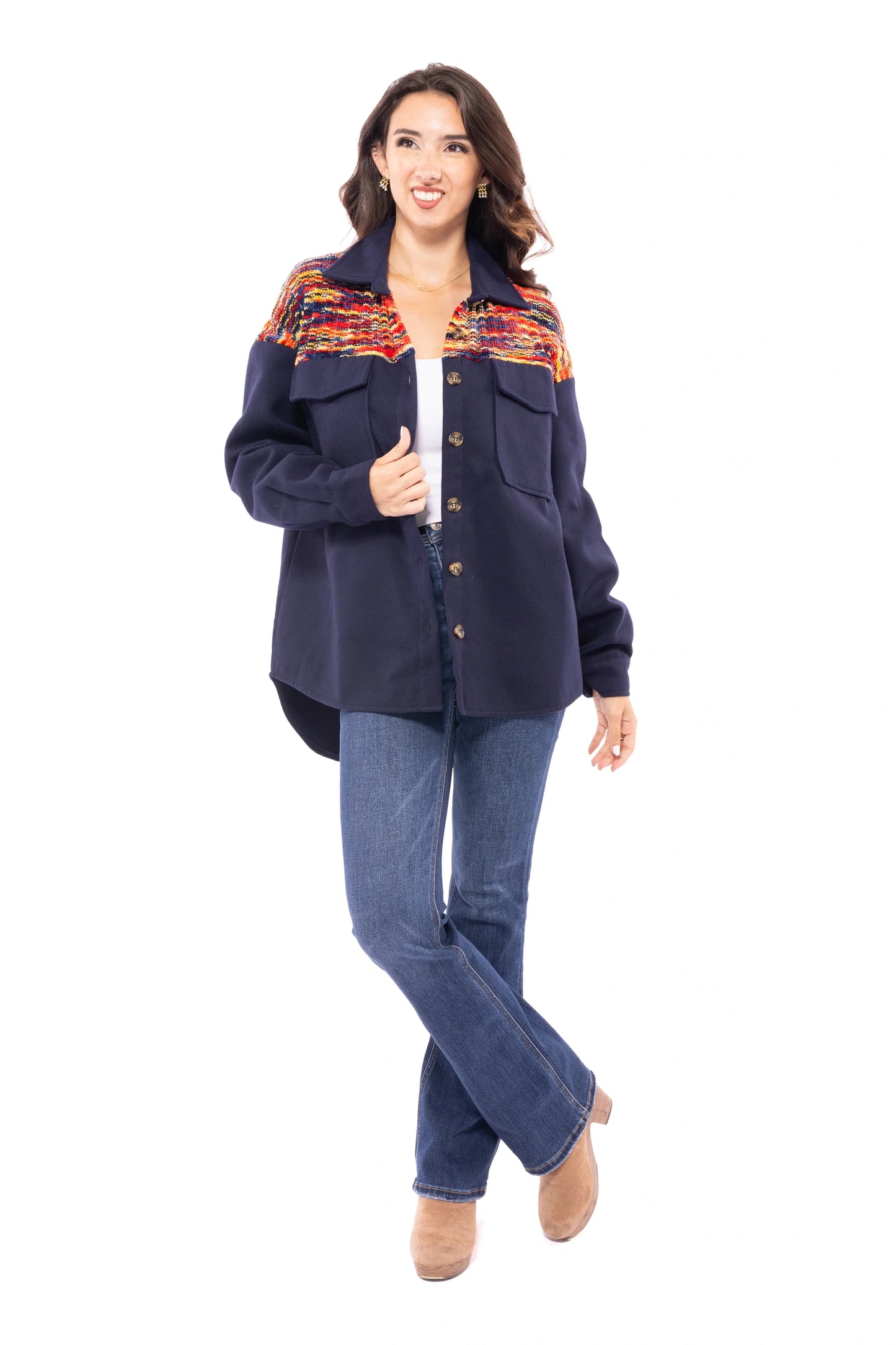 Feet On The Dash Women's Bold Hi-Lo Shacket