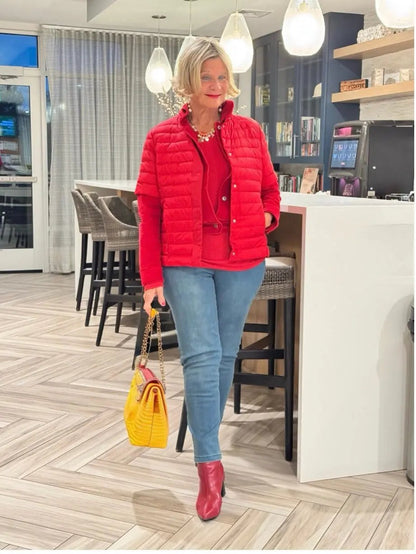 LULU-B RED SHORT SLEEVE PUFFER