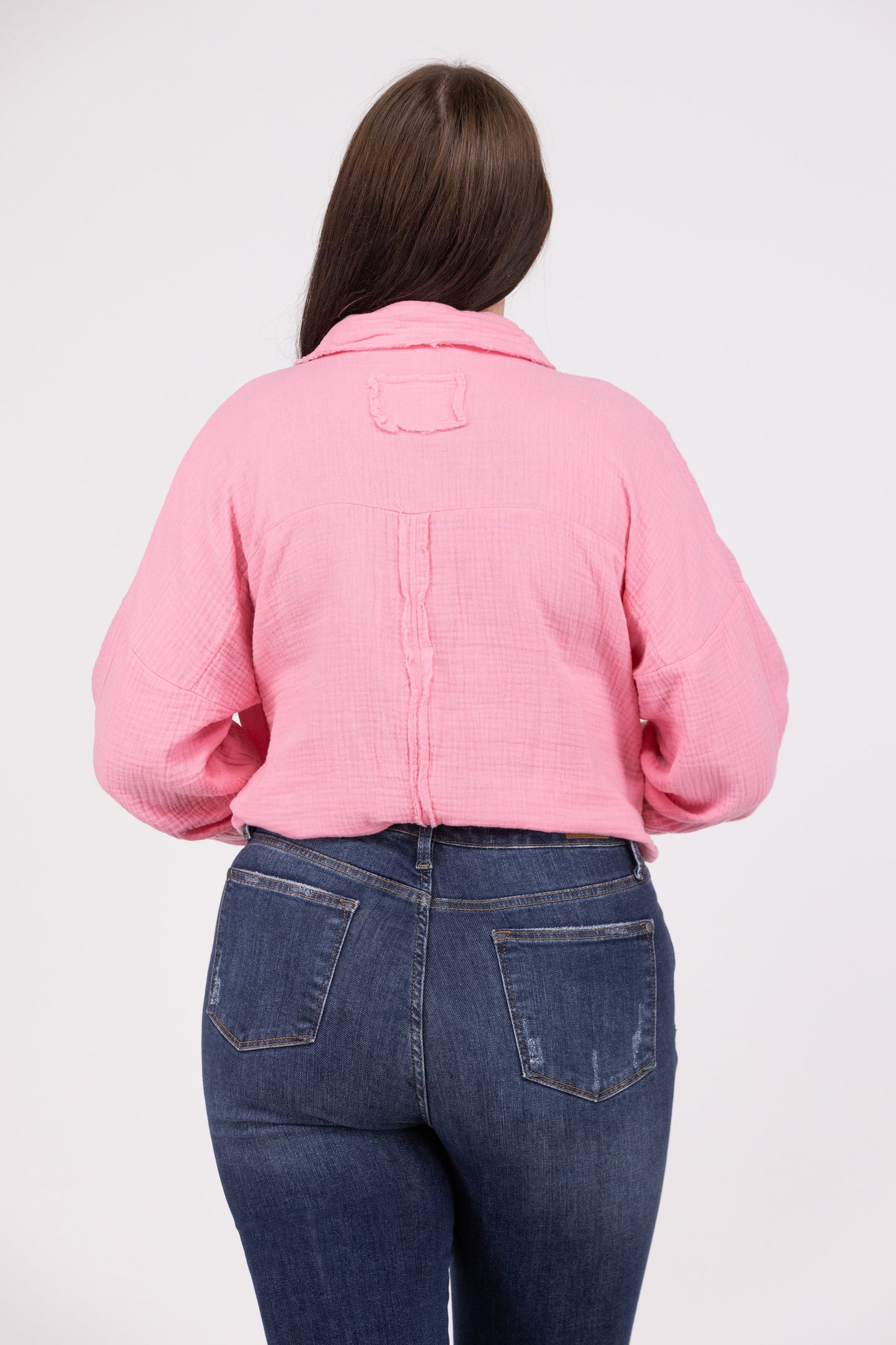 Thinking About You Women's Button-Up Long Sleeve Top